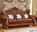 European leather sofa solid carved living room luxury villa luxury package Europ 2