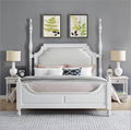 American solid wood double bed and nightstand 2