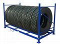 heavy duty foldable mobile truck tire storage rack