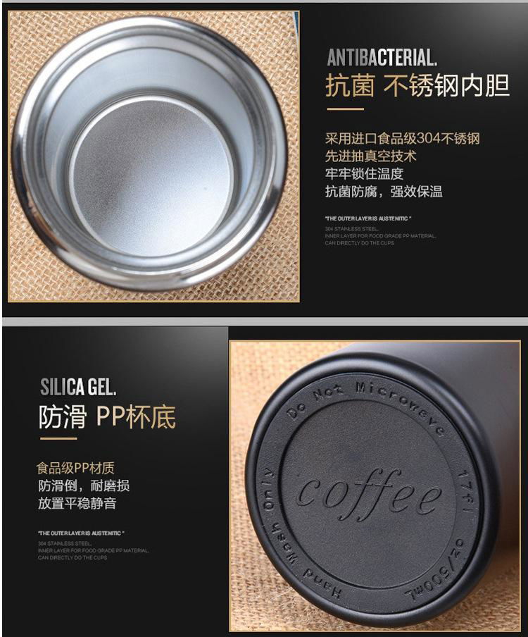 2017 new coffee cup doubel wall stainless steel vacuum coffee mug 3