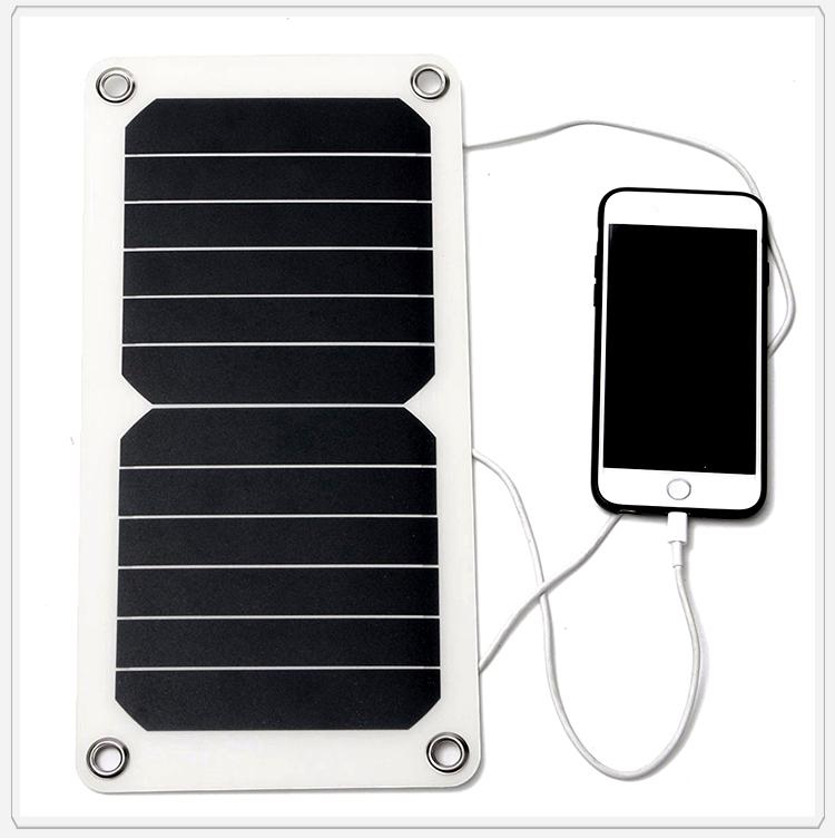 7W 6V Portable Flexible Solar Charger with USB port for Electrical Devices 5