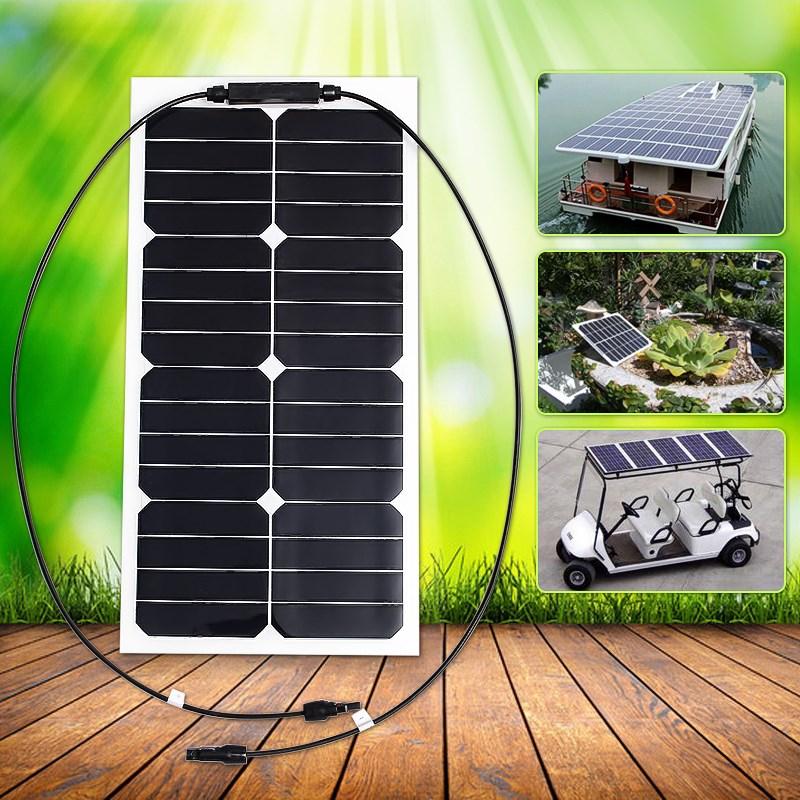 Photovoltaic 28W 18V Semi-Flexible Solar Panel Sunpower Mono Cell Module Kit for 3