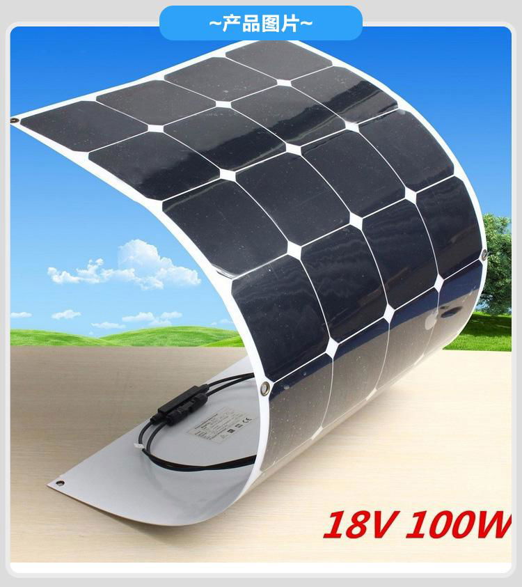 Photovoltaic 100W 18V Flexible Solar Panel Mono Cell Module Kit for Yacht RV Boa 5