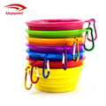 Colorful Eye-catching Portable Foldable BPA Free Printing Logo Silicone Pet Bowl 3