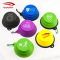 Colorful Eye-catching Portable Foldable BPA Free Printing Logo Silicone Pet Bowl 4