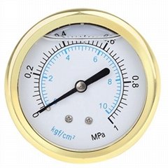 High quality Gold plated oil pressure gauge
