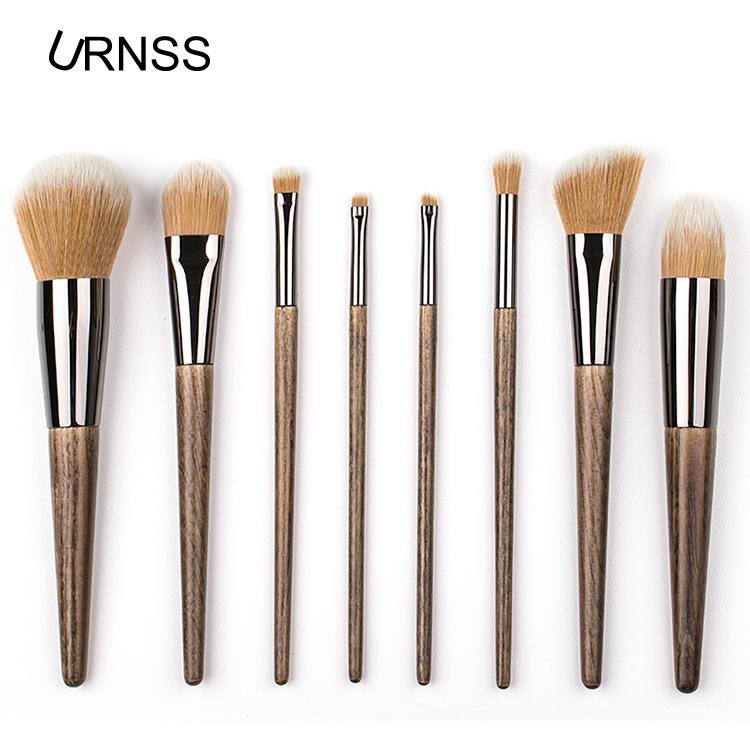 New 8pcs pro face makeup brush set soft synthetic wood cosmetic makeup brush kit 4