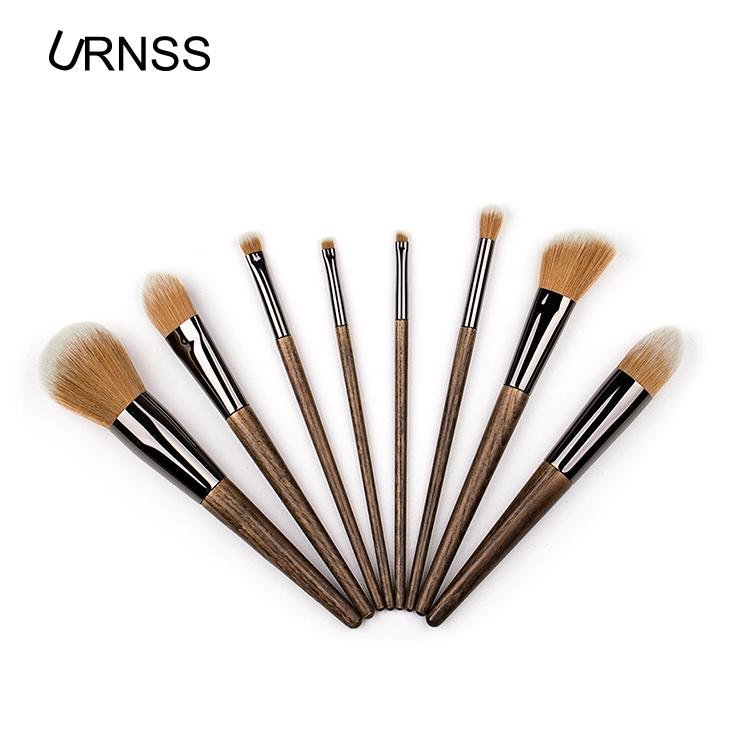 New 8pcs pro face makeup brush set soft synthetic wood cosmetic makeup brush kit 5