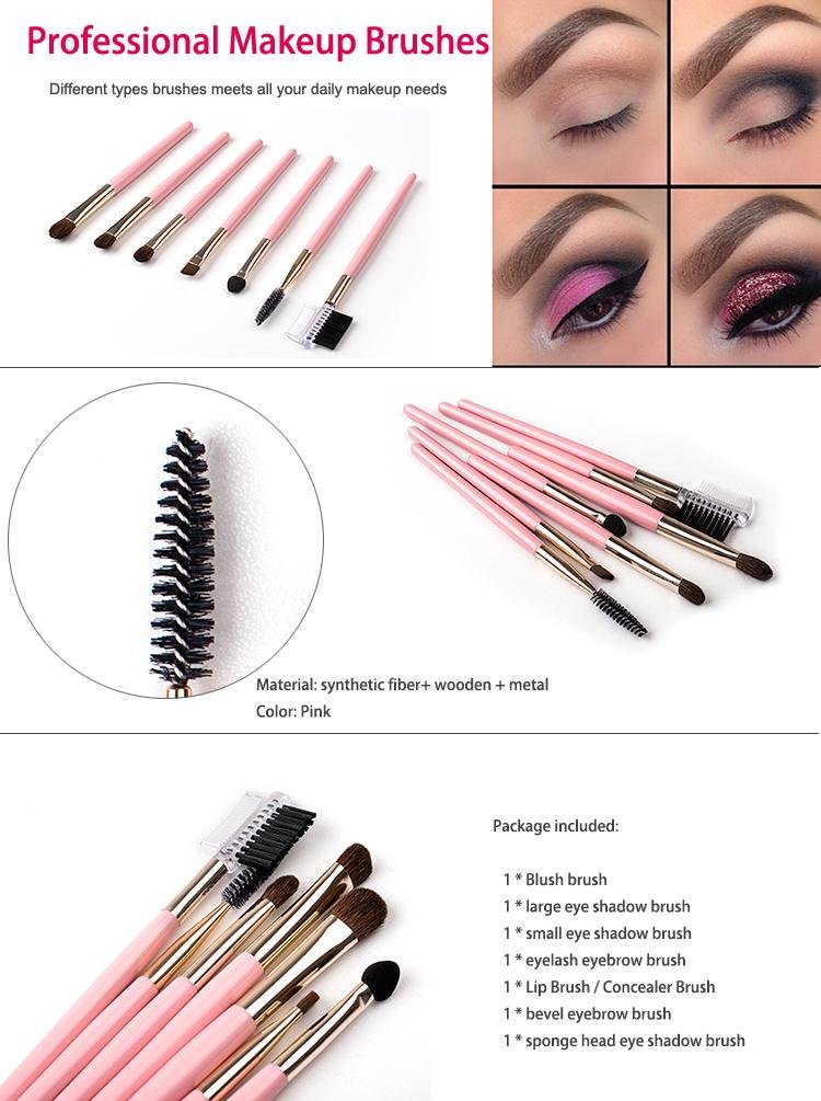 7pcs Makeup Brushes Tool Blending eyeshadow Blush eyelashes cosmetics makeup 5