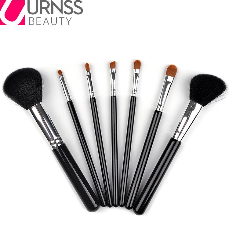 private label makeup Brushes with PU Leather Cylinder 7pcs makeup brush set 2