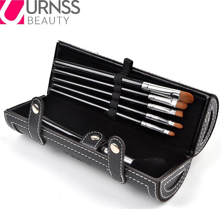private label makeup Brushes with PU Leather Cylinder 7pcs makeup brush set 3