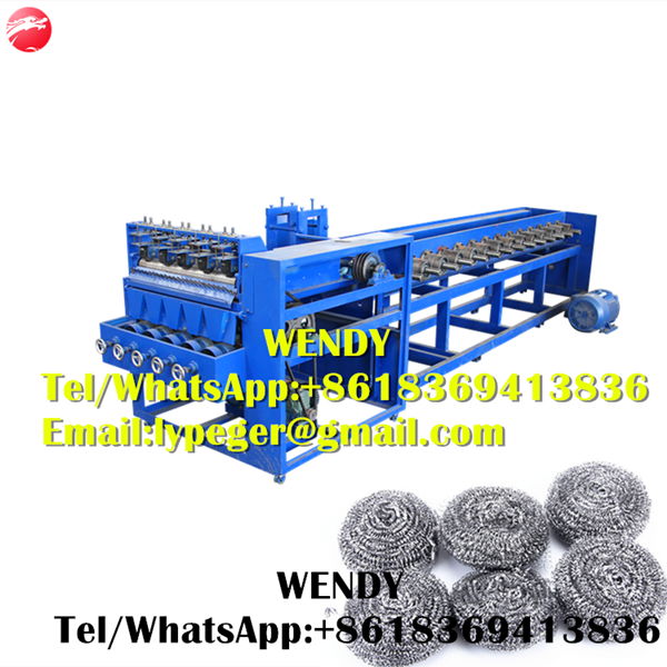 5 wires 5 balls 0.7mm stainless steel flat scourer scrubber making machine