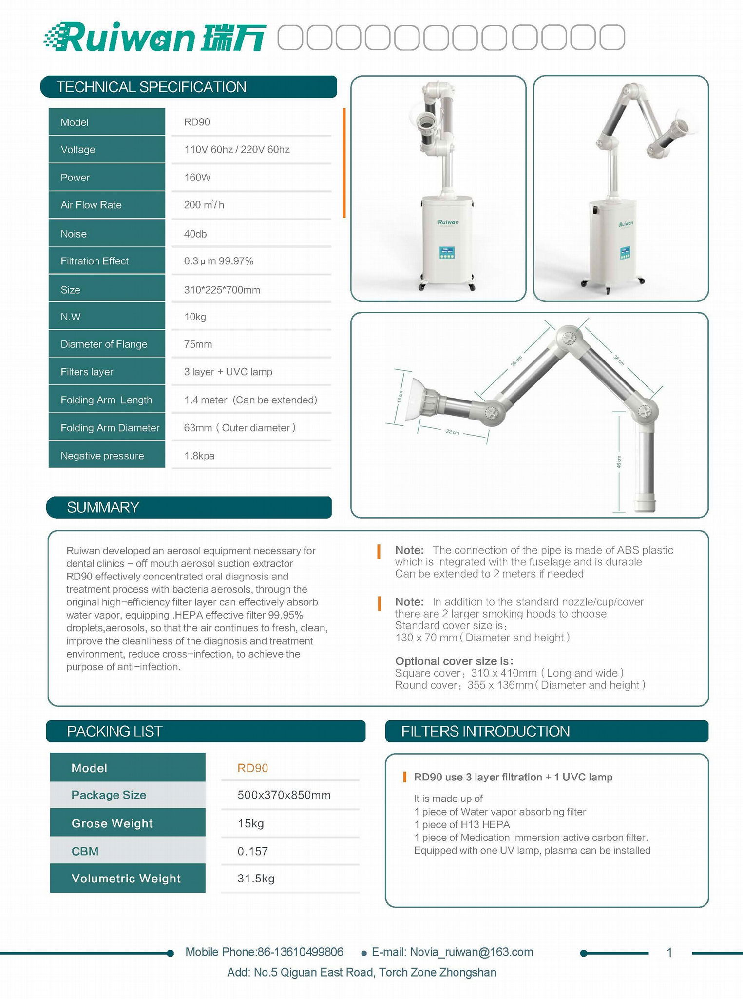 Aerosol suction machine RD90 2