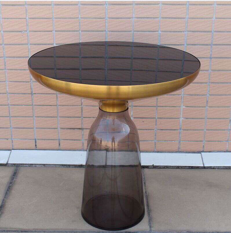 Bell coffee table 北歐風 彩色玻璃茶几圓形 創意簡約現代玻璃咖啡桌 