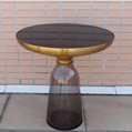 Bell coffee table 北欧风 彩色玻璃茶几圆形 创意简约现代玻璃咖啡桌 