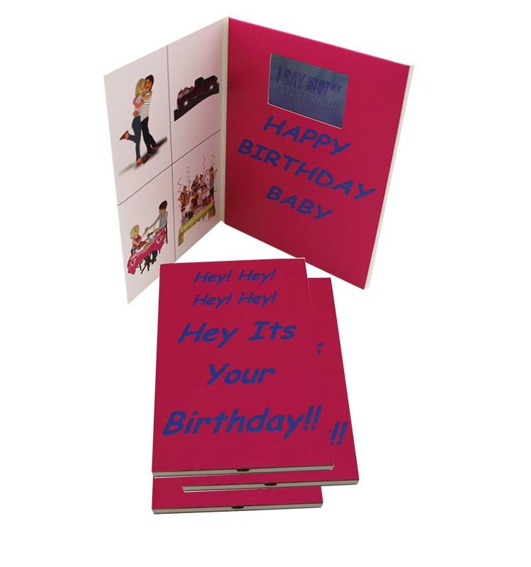 2.8 inch mini Folded Video Screen Happy Birthday Greeting Cards 2