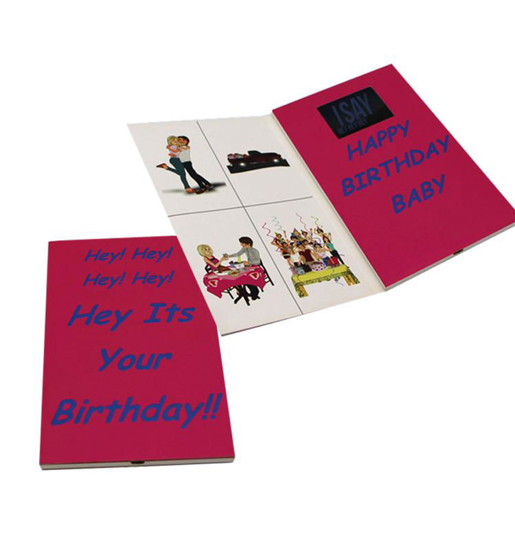 2.8 inch mini Folded Video Screen Happy Birthday Greeting Cards 3