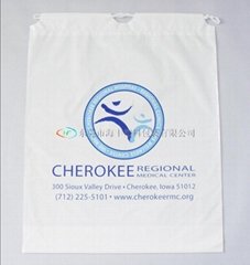 Custom Logo Printing Plastic Drawstring Rope Handle Bag HF013