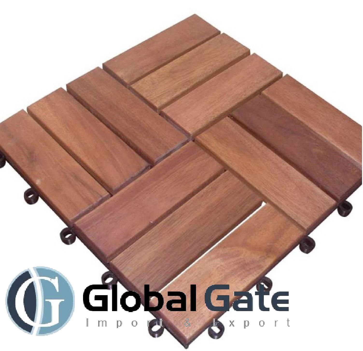 12-SLAT WOOD DECK TILES