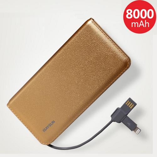 ISANSUN  usb power bank 8000 mah power bank external battery for iphone 2