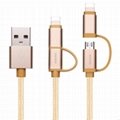 Isansun High quality 2.4A Fast Charging Data CableMicro USB Charging 2 in 1 flat 4