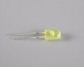 5mm Oval Yellow Light Difussed Lens LED