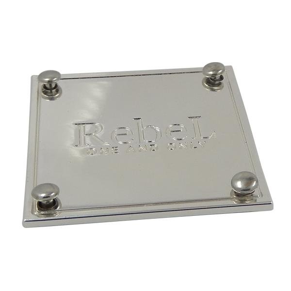 Metal Zinc Alloy Tags with Rivets back 4