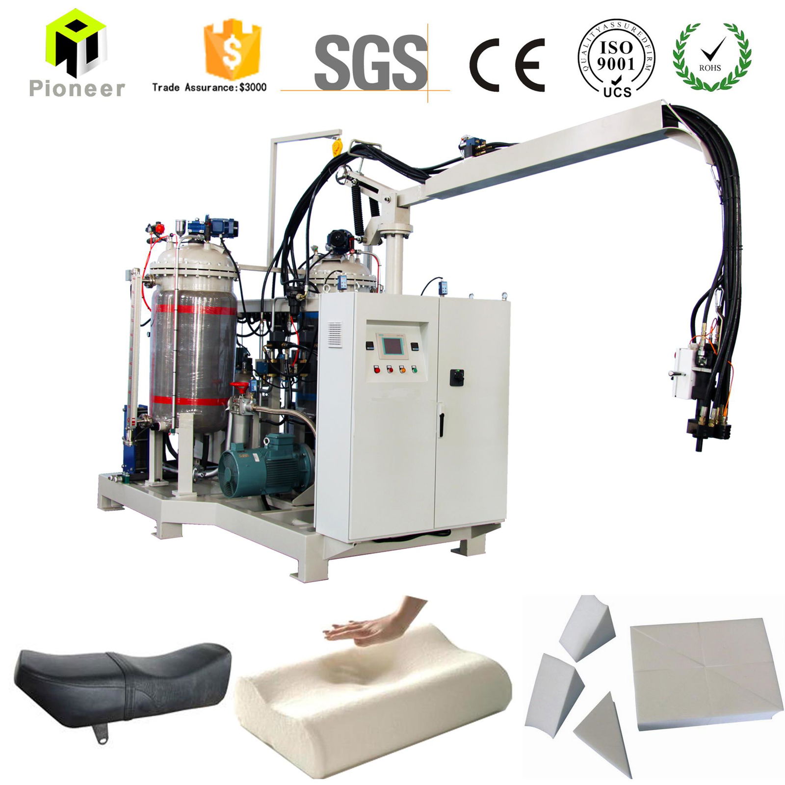 High pressure Polyurethane pu round block batch Foam Making Machine