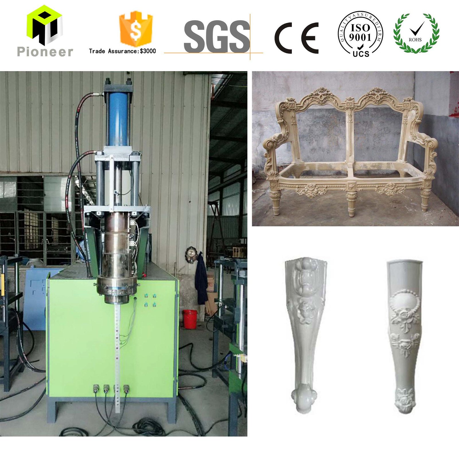 ABS Furniture legs plastic hollow extrusion blow molding machine 2
