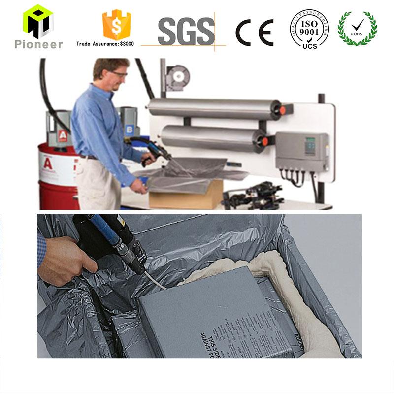 Polyurethane foam sealed air instapak automated box packaging systems