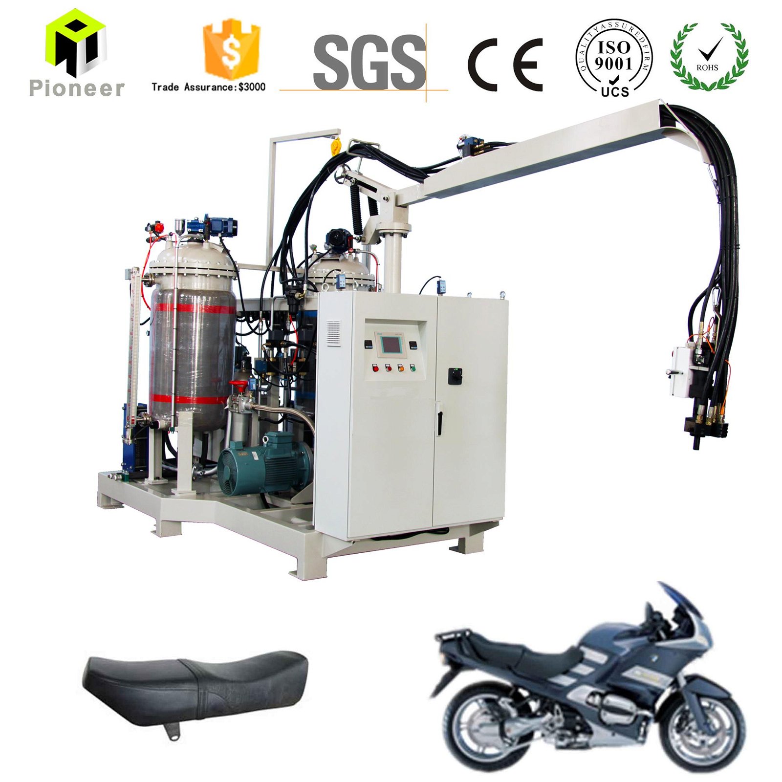 polyurethane foam fill tire equipment for motorcycle seat