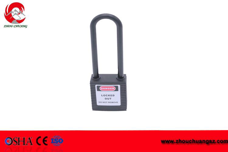 High security 76mm Nylon shackle safety warning lockout padlock