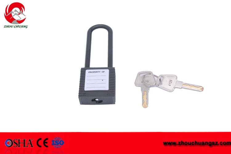 High security 76mm Nylon shackle safety warning lockout padlock 3