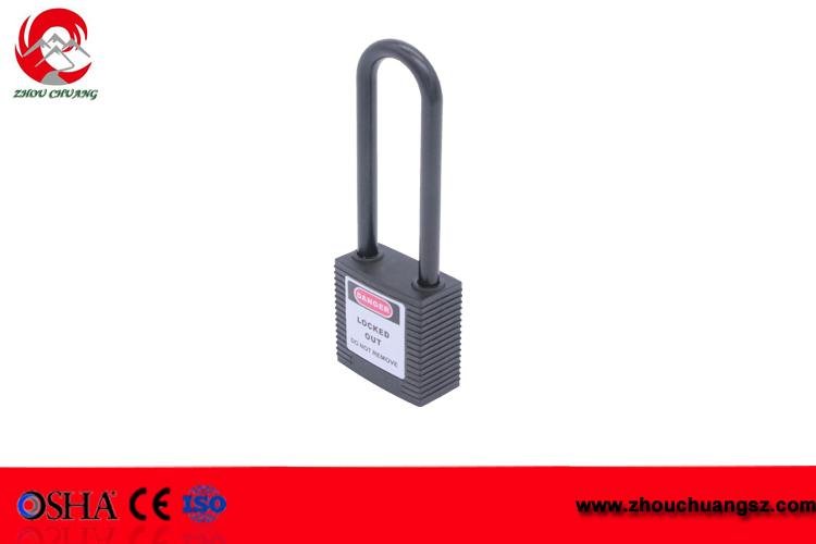 High security 76mm Nylon shackle safety warning lockout padlock 4