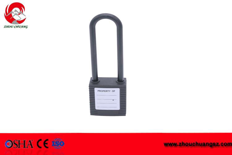 High security 76mm Nylon shackle safety warning lockout padlock 5