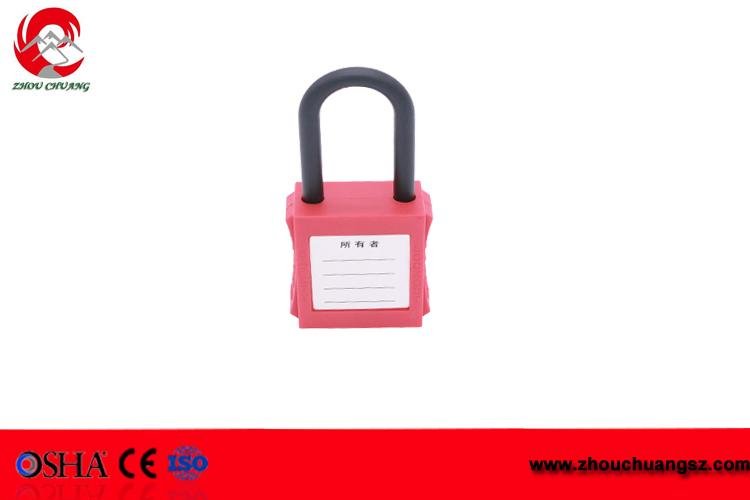 China cheap short nylon shackle safety lockouts with ABS plastic body 4