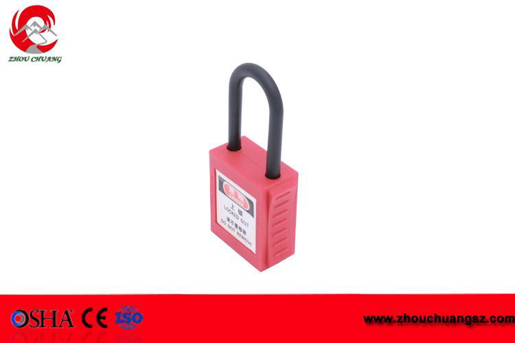 China cheap short nylon shackle safety lockouts with ABS plastic body 5