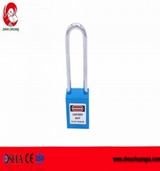 China safety 76mm steel shackle abs plastic body safe lock with master key