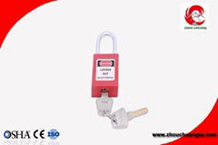 Durable Xenoy safety padlock with steel shackle applied for school