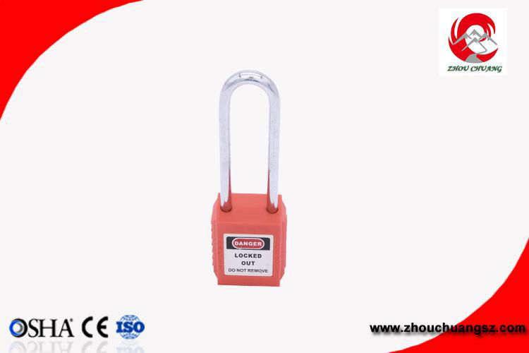 New Products Electronics Long Metal Shackle Plastic Nylon Safety Padlock 3