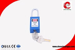 Durable Xenoy safety padlock with steel shackle applied for school