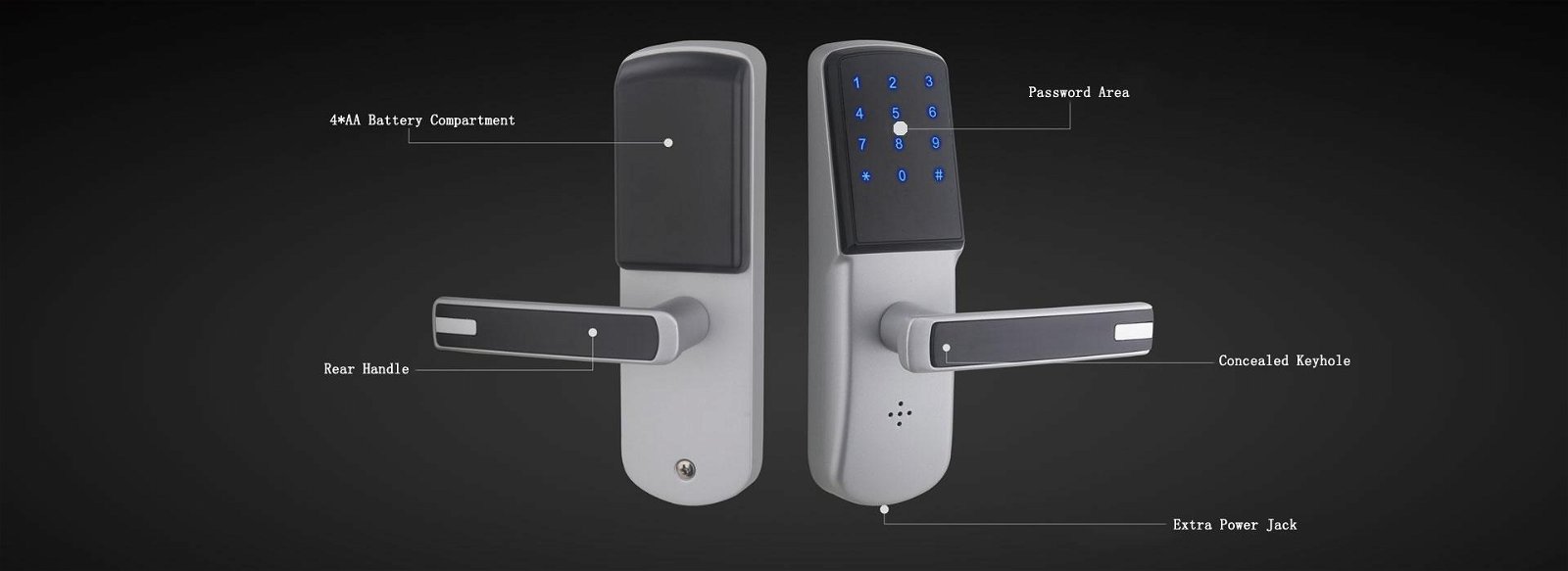 remote control zwave hotel smart door lock APP PIN code Key unlock 2