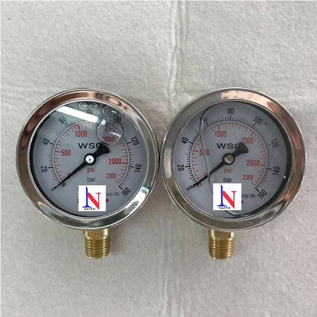 Stainless Steel Case Glycerin Water Pressure Gauge  4