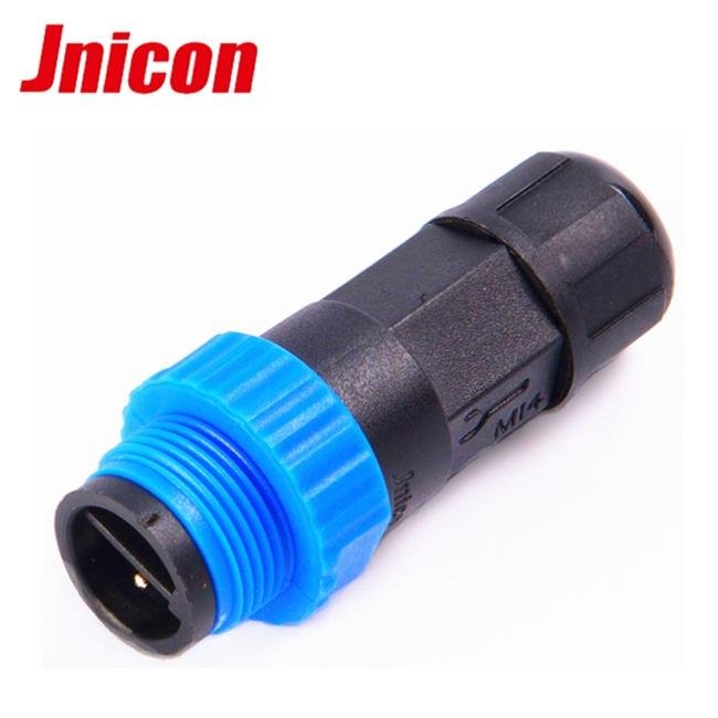 M15 2 pin electrical plug socket outdoor lighting waterproof connector 3