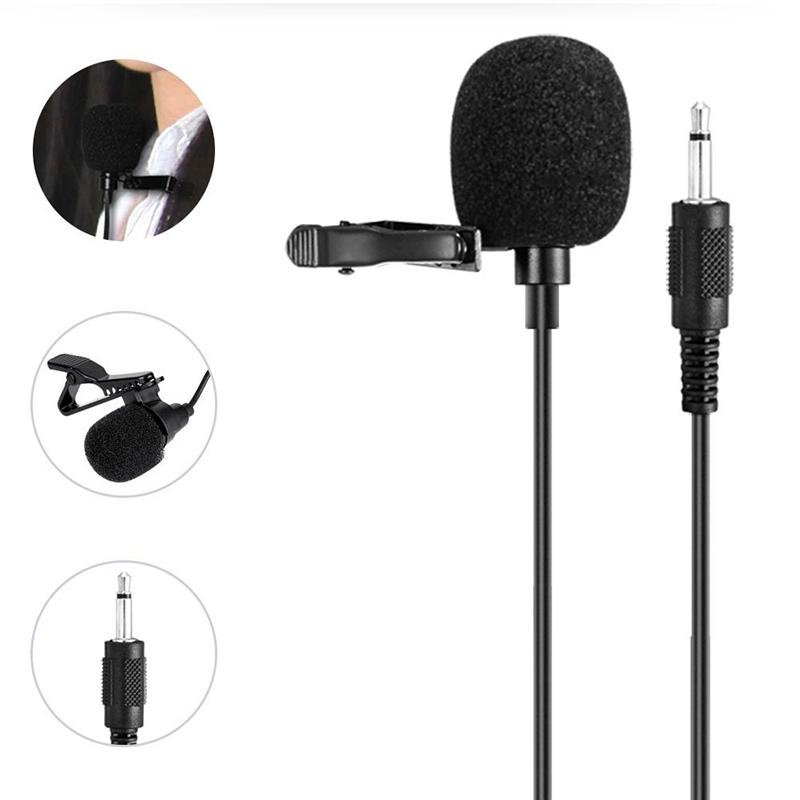 Hands-free Mini Wired Condenser Microphone Clip-on Lapel Lavalier Microphone