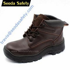 Crazy horse leather safety shoes