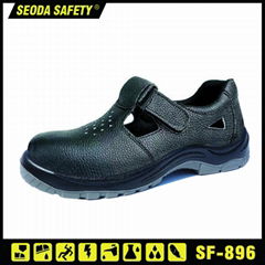 Genuine Leather Low Cut Safety Shoes with Hook&Loop (SF-896)