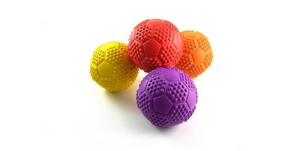 Pet Teeth Bite Colorful Soft Play Rubber Toy Ball for Dog Cat 2