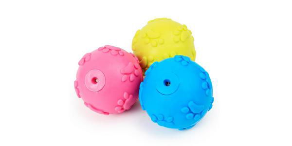 Pet Teeth Bite Colorful Soft Play Rubber Toy Ball for Dog Cat 4