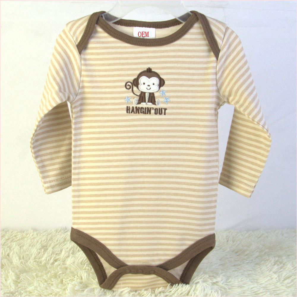 baby 3 pack long sleeve bodysuits OEM order China baby clothing factory 2